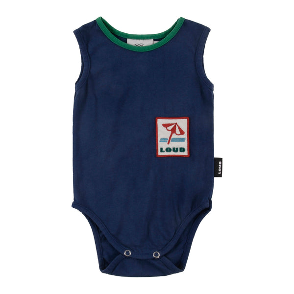 Loud Apparel Riva Baby Bodysuit Navy Washed