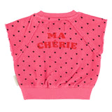 Piupiuchick Sleeveless Sweatshirt Pink W/ Cherry Print