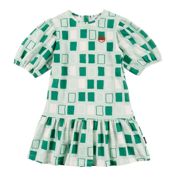 Loud Apparel Flavor Dress Loose Fit 3/4 Sleeve Abstract Check Aop