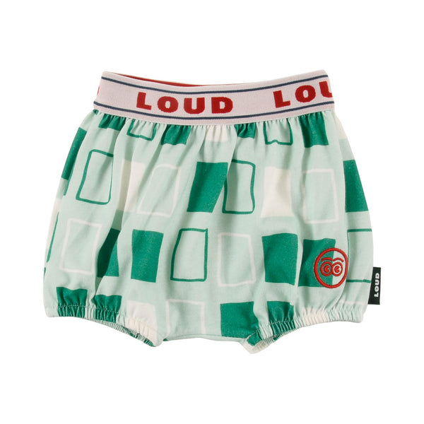 Loud Apparel Latte Baby Bloomers Relaxed Fit Abstract Check Aop
