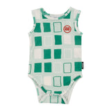 Loud Apparel Crema Baby Bodysuit Abstract Check Aop
