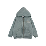 Buho Fleece Hoodie Zip Slate Green