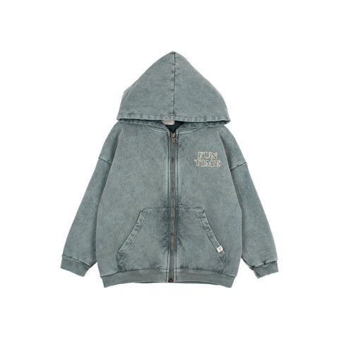 Buho Fleece Hoodie Zip Slate Green