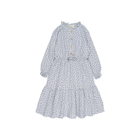 Buho Fall Maxi Dress Soft Blue
