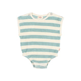Buho BB Terry Stripes Romper Green Moss