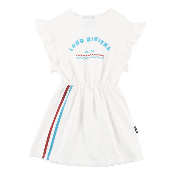 Loud Apparel Napoli Dress Elastic Waist Gardenia