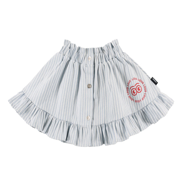 Loud Apparel Hotel Mini Skirt Mid Blue Stripe