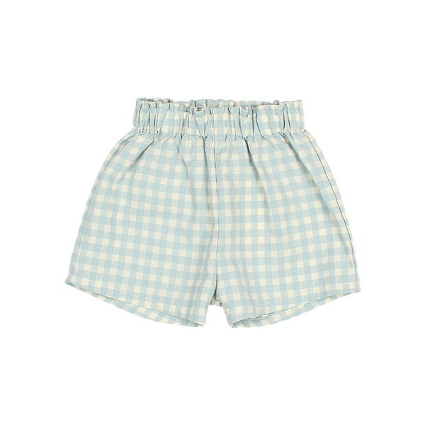 Buho BB Gingham Shorts Aqua