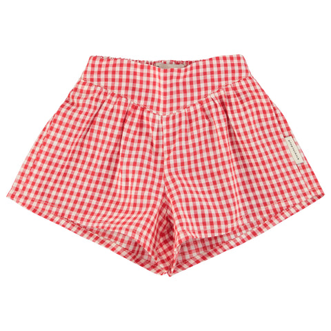Piupiuchick Shorts Red & Ecru Checkered