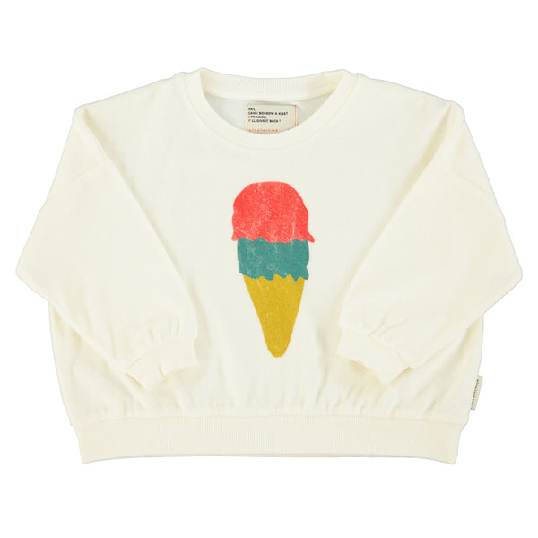 Piupiuchick Sweatshirt Ecru W/ Ice Cream Print