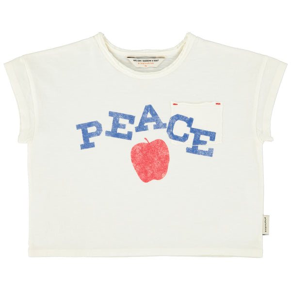 Piupiuchick T'Shirt Ecru W/ "Peace" Print