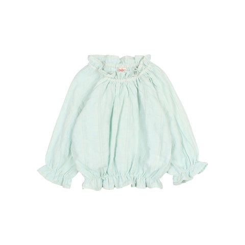 Buho Chic Lurex Blouse Aqua
