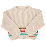 Piupiuchick Knitted Sweater Ecru W/ Multicolor Stripes