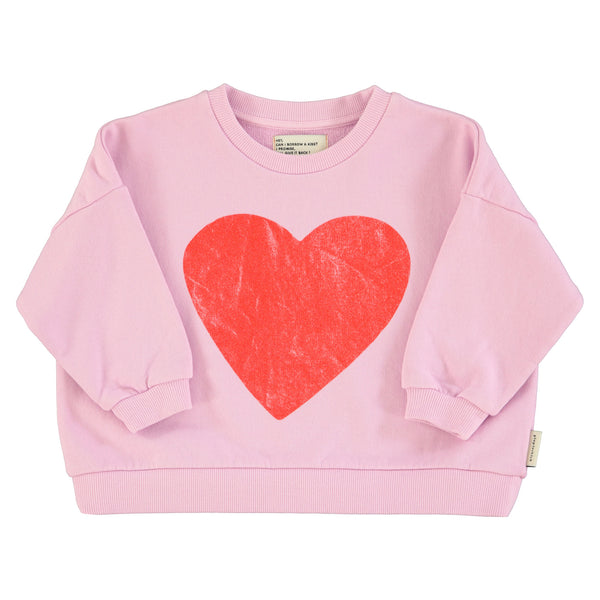 Piupiuchick Sweatshirt Lilac W/ Red Heart Print