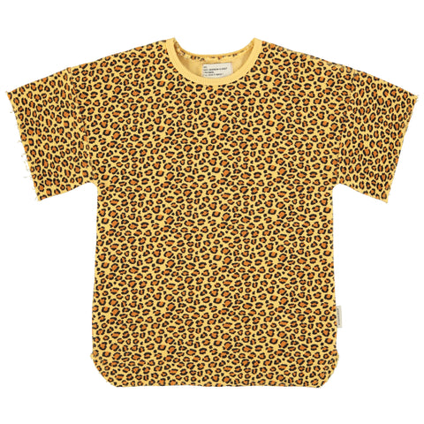 Piupiuchick T-Shirt Dress Mustard Animal Print