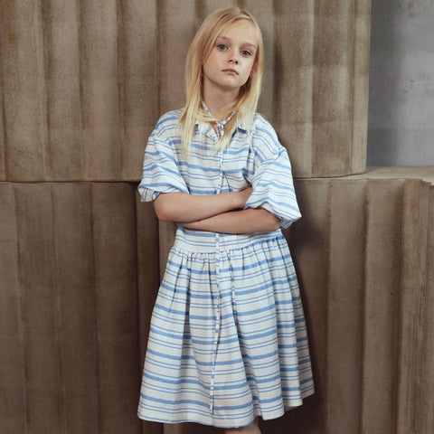 Unlabel Fern Dress Off White/Blue Stripes