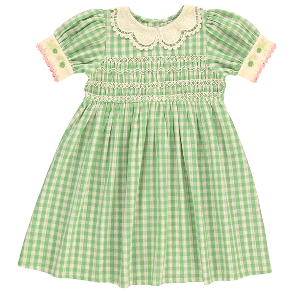 Bebe Organic Tilia Special Dress Green Gingham