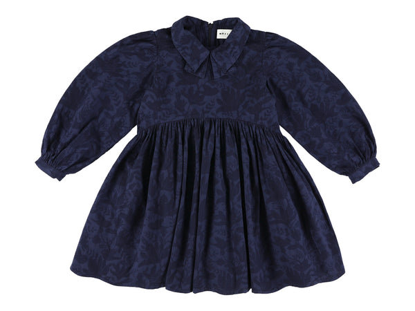 Morley Vassy Dress With Collar And Zipper On The Back Navy