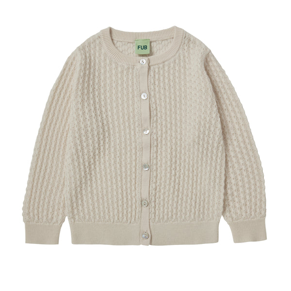 Fub Pointelle Cardigan Ecru AW24