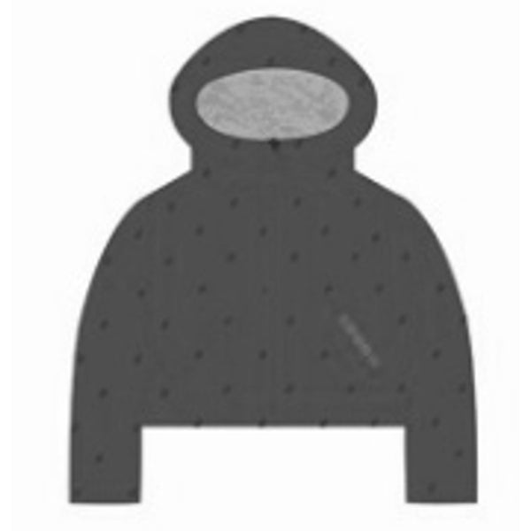 Loud Apparel Girl Outerwear Jacket Crop Fit, L Embroidered Quilted Shell, Hooded Black