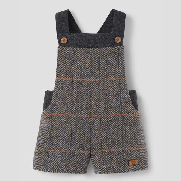 Popelin romper grey herringbone woollen contrasting || 9.3