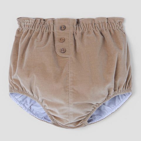 Popelin bloomer camel corduroy high-waist