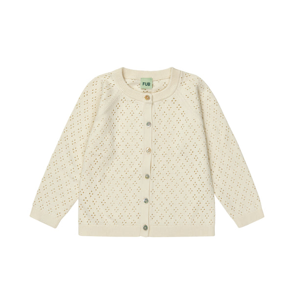 Fub Pointelle Cardigan Ecru SS25