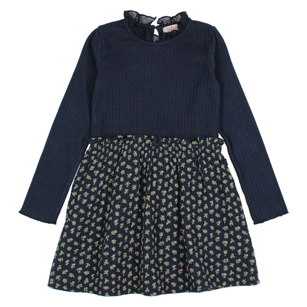 Buho Cottage Combi Dress Navy by Búho Barcelona