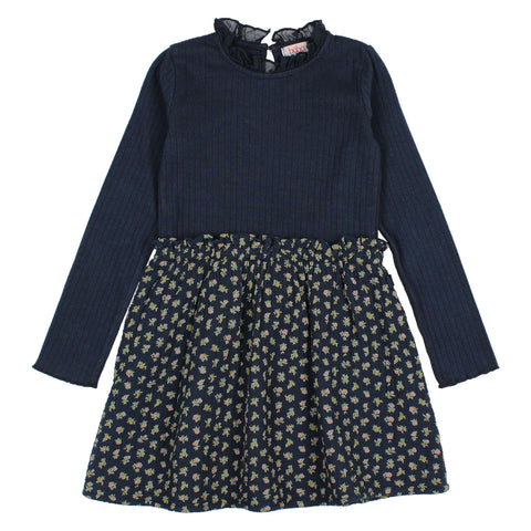 Buho Cottage Combi Dress Navy by Búho Barcelona