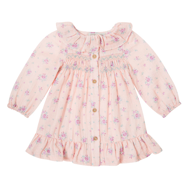 Tocoto Vintage Baby Dress Flowers Print