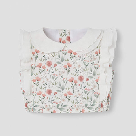 Popelin Poppy Pattern Short Top With Double Baby Collar ||13.3