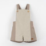Popelin Sand Oxford Combination Dungarees ||12.2