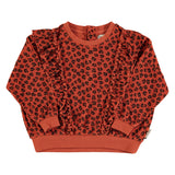 Piupiuchick Terry Cotton Sweatshirt | Terracotta W/ Animal Print