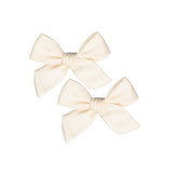 Knot Hairbands Satin Petite Bow // Cream