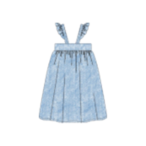 Piupiuchick Knee-Lenght Dress | Washed Blue Denim