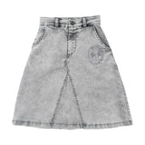 Loud Apparel Wild Skirt Midi Light Grey Washed