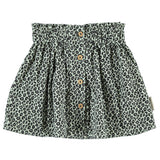 Piupiuchick Knee-Lenght Skirt | Mint Green W/ Animal Print