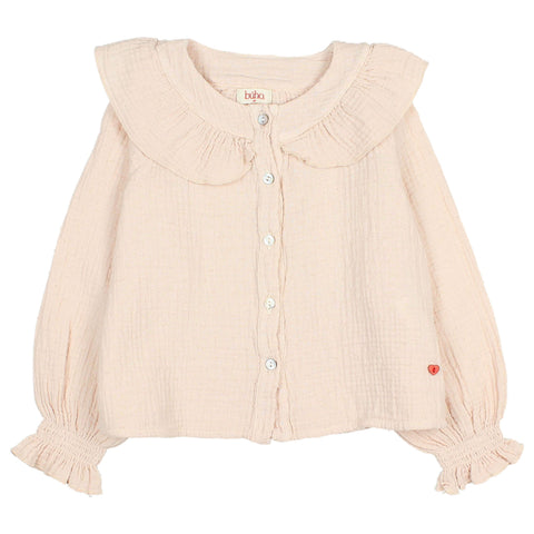 Buho Plumeti Blouse Cream Pink by Búho Barcelona