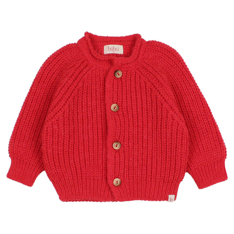 Buho BB Soft Knit Cardigan Poppy Red