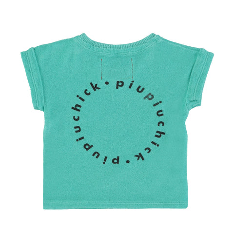 Piupiuchick T'Shirt | Turquoise W/ Black Logo Print