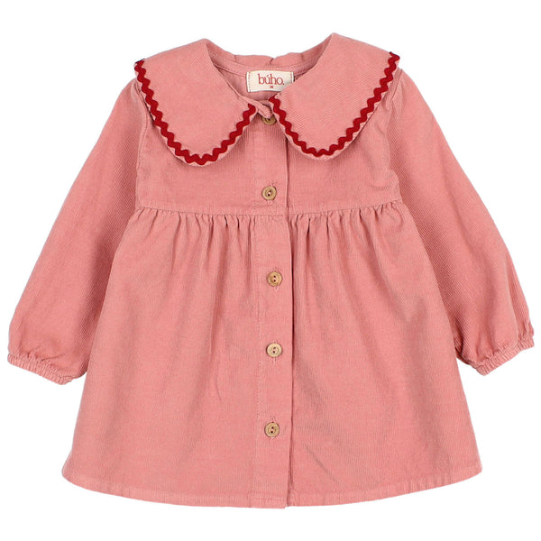 Buho BB Soft Velour Dress Peony by Búho Barcelona