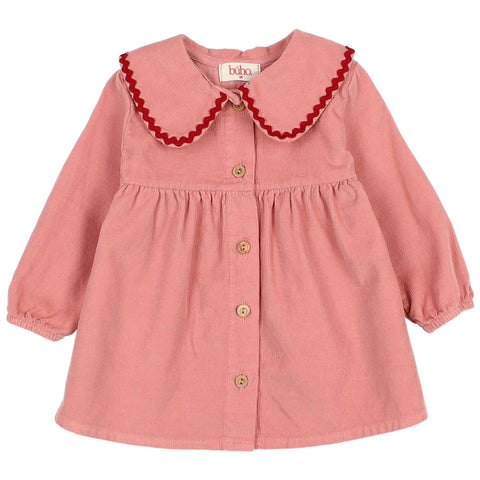 Buho BB Soft Velour Dress Peony by Búho Barcelona