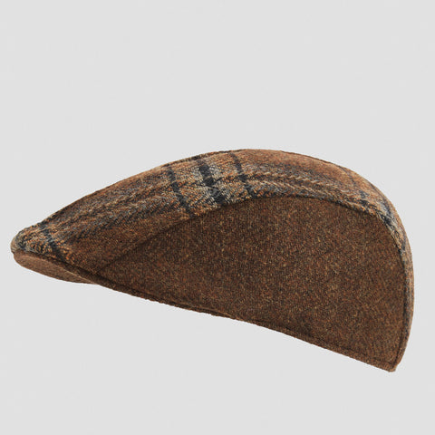 Popelin peak cap brown plaid woollen || 66.1