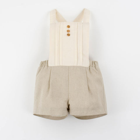 Popelin Sand Oxford Dungarees With Pleat ||10.3