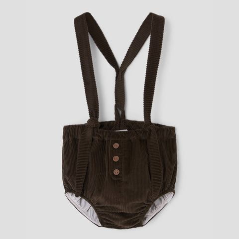 Popelin bloomer brown corduroy with removable straps