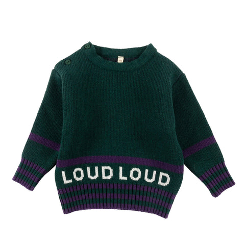 Loud Apparel Delight Pullover Dk Green/Purple/Ecru