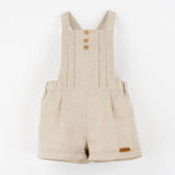 Popelin Sand Linen Dungarees With Pleat ||10.1