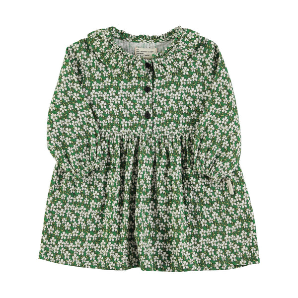 Piupiuchick Short Dress | Green Flowers