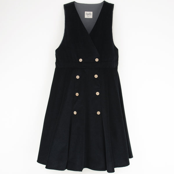 Popelin Black Dress With Pleats