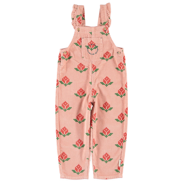 Piupiuchick Dungarees | Pink W/ Big Flowers